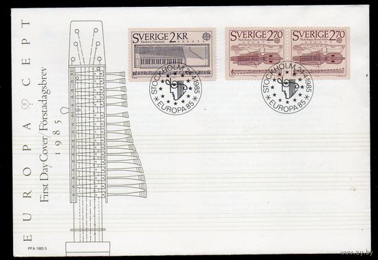 КПД "ЕВРОПА. Европейский год музыки" Швеция 1985 год 1 конверт