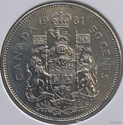 Канада 50 центов 1981 г. В холдере