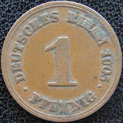 YS: Германия, Рейх, 1 пфенниг 1905D, KM# 10 (1)