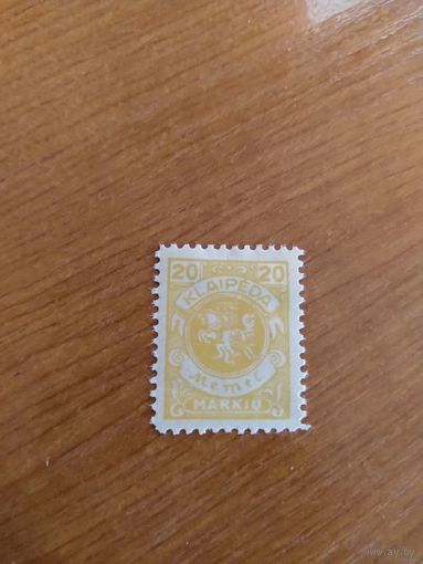 1923 Мемель Клайпеда чистая клей наклейка герб Погоня (5-1)