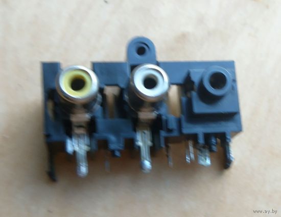 Разъемы розетки 2 RCA плюс миниджек мини джек