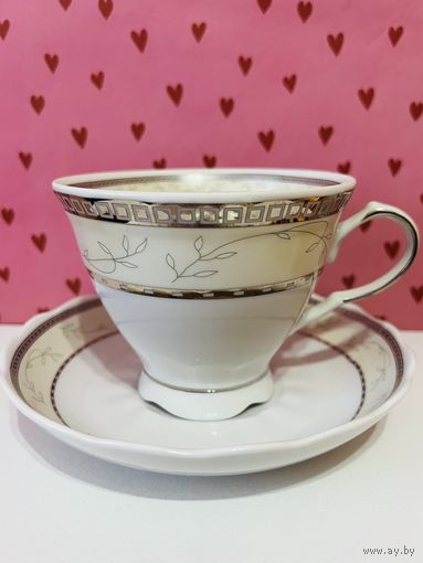 Чайная пара 250 см3 "Надежда" с позолотой  Добруш. АУКЦИОН не с рубля без МПЦ.