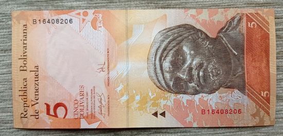Werty71 Венесуэла 5 боливаров 2007 UNC банкнота