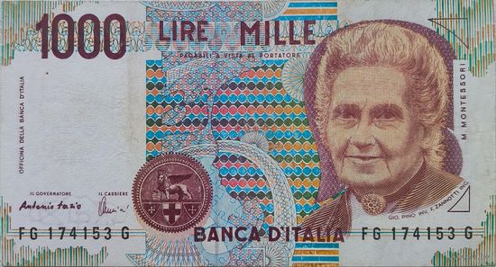 Италия 1000 Лир 1990 VF 507