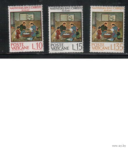 Ватикан-1964,(Мих.464-466) **  , Рождество, Живопись, (полная серия)