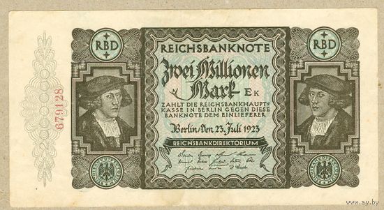 ГЕРМАНИЯ 2000000 марок 1923 aUNC,читать описание