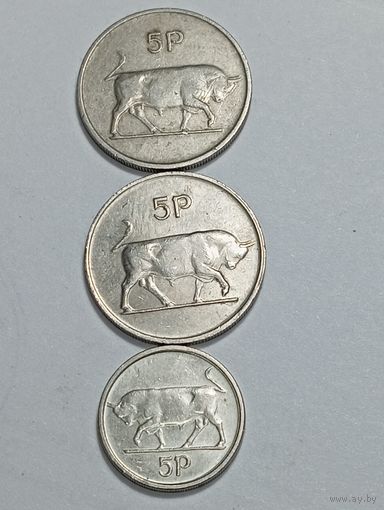 Ирландия 5 пенсов 1974 , 1980 , 1994 года .