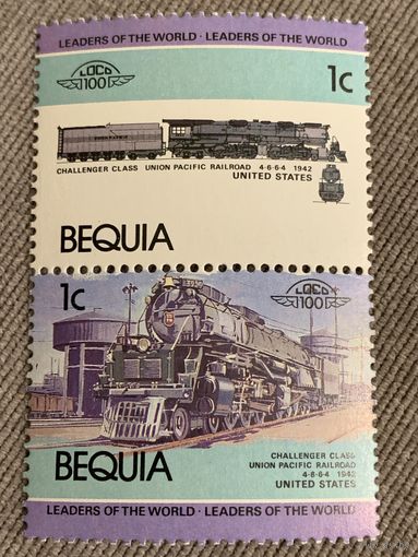 Бекия. Локомотив Challenger Class Union Pacific. Марка из серии