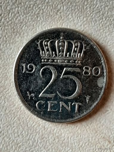 25 центов Нидерланды 1980