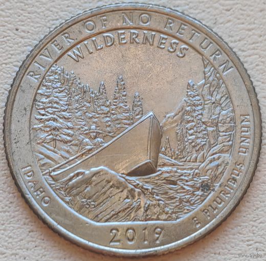 США 25 центов (квотер) 2019 D Frank Church River Idaho