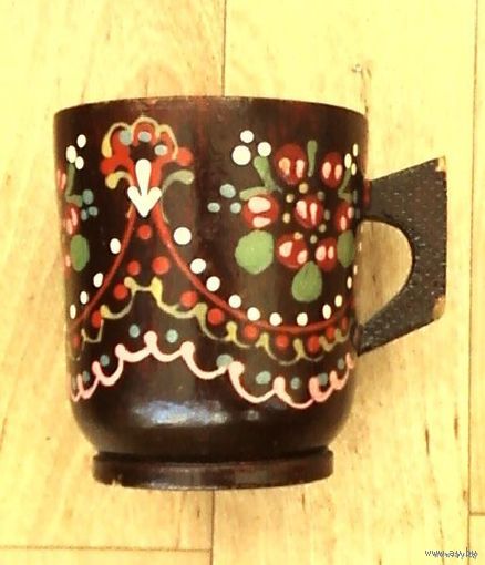 Кружечка-80гр. Деревянная -расписная.