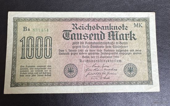 1000 марок 1922 г