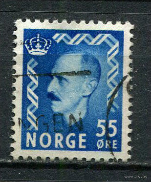 Норвегия - 1950/1952 - Король Хокон VII 55 O - [Mi.366] - 1 марка. Гашеная.  (Лот 51Gf)-T2P23