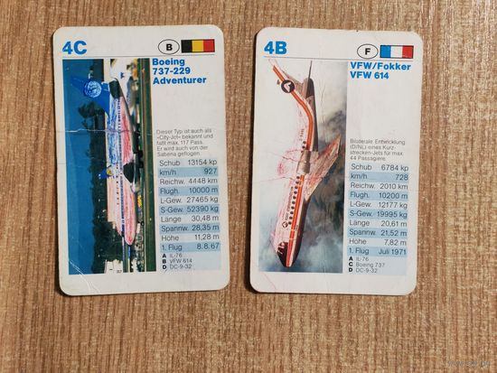 Карточка коллекционная со спецификациями самолета 70-х или 80-х годов (?)