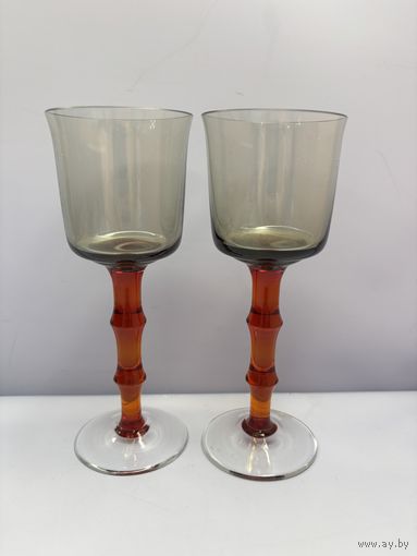 Бокалы Набор из 2 бокалов "Мещерский цветок", автор С. Пивоваров, хрусталь, Гусевской хрустальный завод (Гусь-Хрустальный), СССР, 1960-1980 гг.