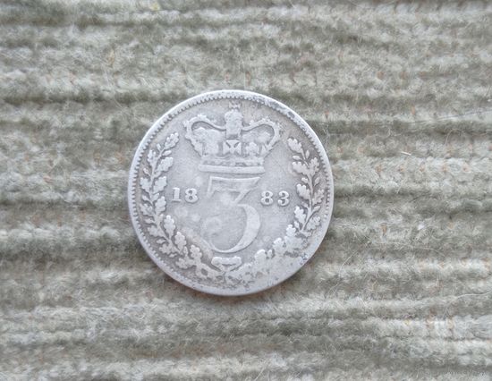 Werty71 Великобритания 3 пенса 1883 Виктория серебро