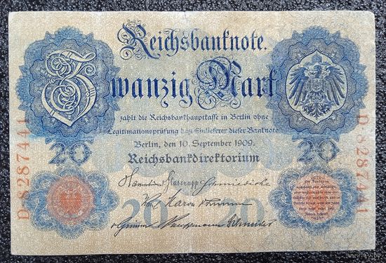 20 марок Германия 1909 г. (редкий год)