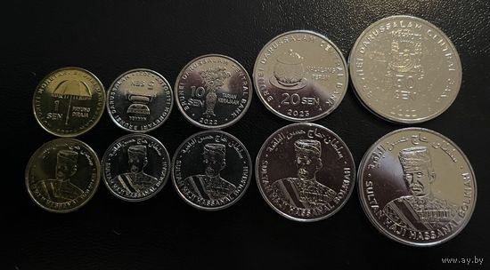 Бруней Набор монет 1 5 10 20  50 сен 2017-2023 UNC