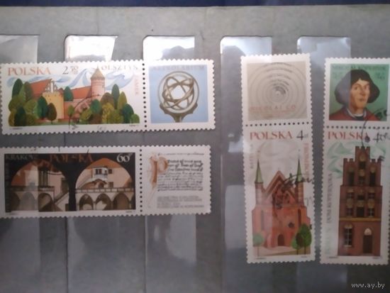 ПОЛЬША, 1971,  ПАМЯТНИКИ АРХИТЕКТУРЫ, 4м   (на рис. указаны номера и цены по МИХЕЛЮ)