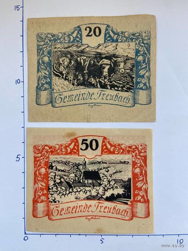 Нотгельд Австрия Фрайбах 20-50 геллеров -0102