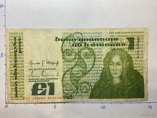 Банкнота Ирландия 1 фунт 1986 год - Королева Мэйв -472
