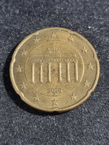 Германия 20 евроцентов 2006 D