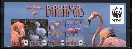 Багамы 2012. Фауна WWF Фламинго сцепка 4 марки 1447