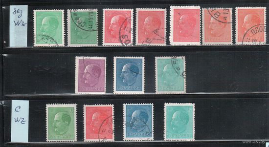 Болгария-1940, (Мих.395-400),   гаш. , Стандарт, Царь Борис III, (полная серия), различные типы, с ВЗ+без ВЗ
