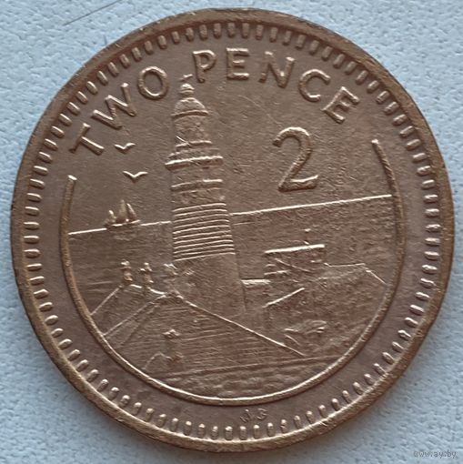 Гибралтар 2 пенса 1990 г.
