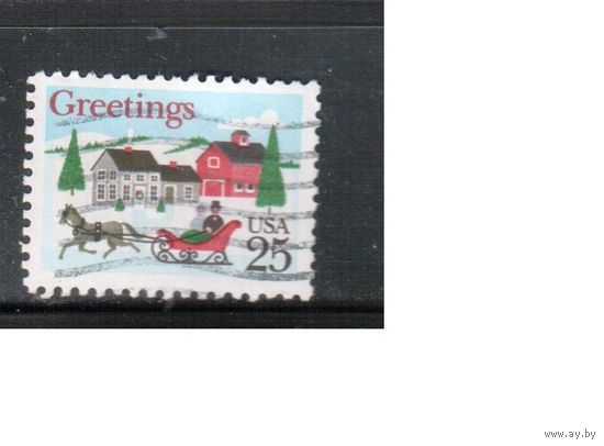 США-1988, (Мих.2015),  гаш., Рождество,