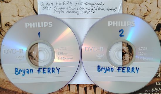DVD MP3 Bryan FERRY полная дискография (Synthpop, Pop-rock, Art-rock, Soft-rock) - 2 DVD