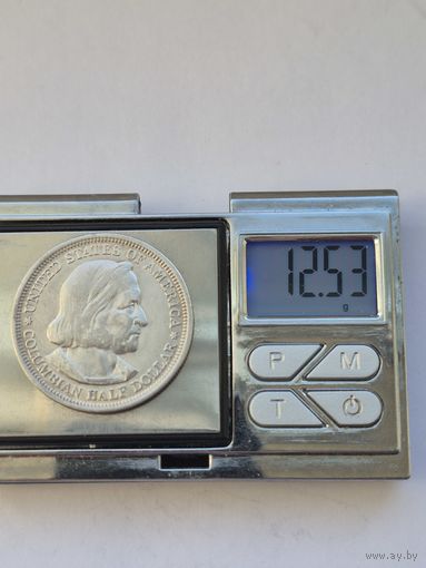 50 центов США 1893 года (Колумбийская выставка). Серебро 900 пробы. S45478.