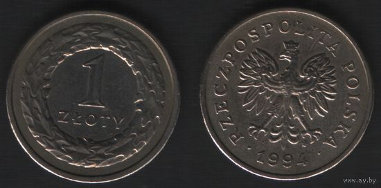 Польша y282 1 злотый 1994 год (mw) (_alb2