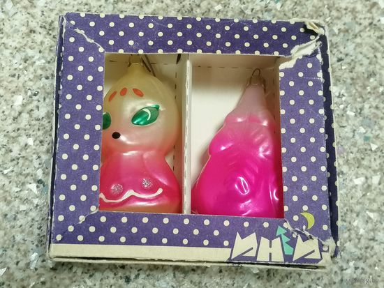 Ёлочные игрушки СССР лиса и елочка