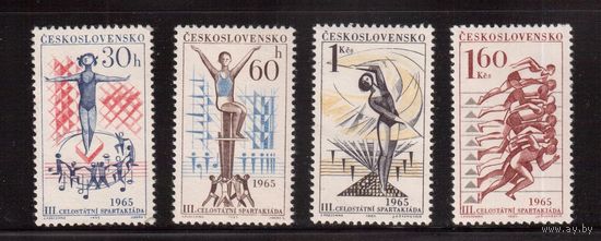 Чехословакия-1965,(Мих.1538-1541) , ** , Спорт