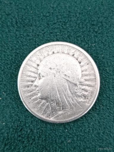 2 злотых 1933 год Ядвига, без МЦ