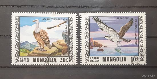 Монголия. 1976 год. Фауна. Хищные птицы (2 марки из серии)