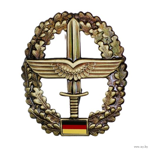 Бундесвер (Вооруженные силы Германии). Металлическая кокарда на берет - АРМЕЙСКАЯ АВИАЦИЯ. 5,4 \ 4,6 см