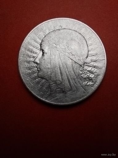 5 Злотых 1934. Польша. Ядвига. Серебро. С рубля (09) Прекрасные.