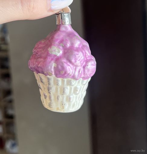 Елочная игрушка корзинка СССР