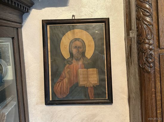 Старинная литография Христос Вседержитель Москва