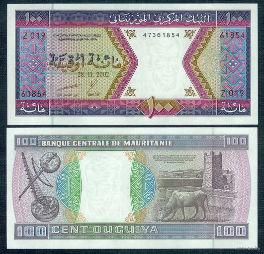 Мавритания 100 угий 2002 года, UNC