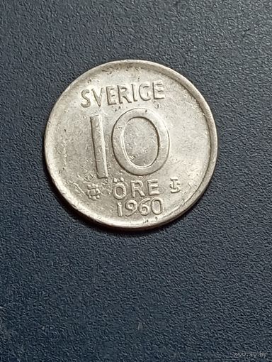 Швеция 10 эре 1960 года .