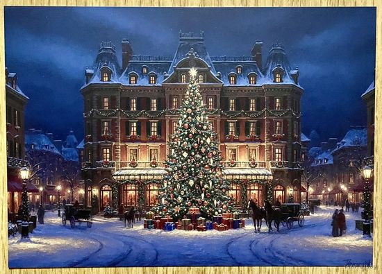 Открытка новогодняя. Чистая 10х15 см.