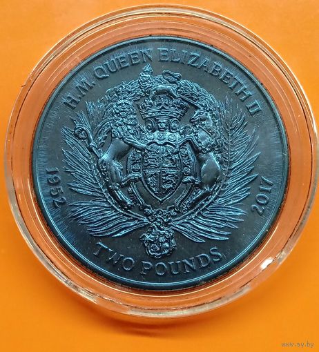 Британские территории в Индийском океане. 2 фунта 2017. Титан. Редкость