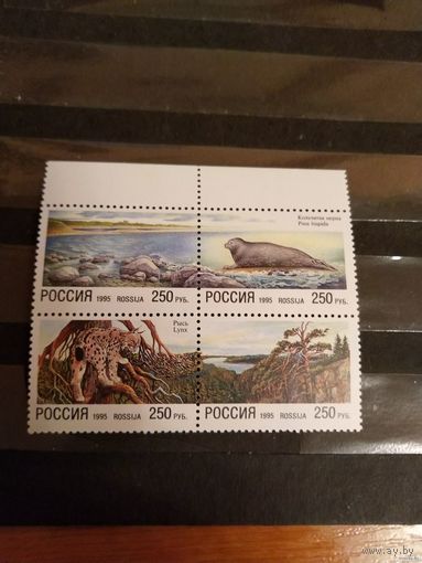 1995 Россия заг.203-205 фауна совместный выпуск чистая клей MNH** (р-10)
