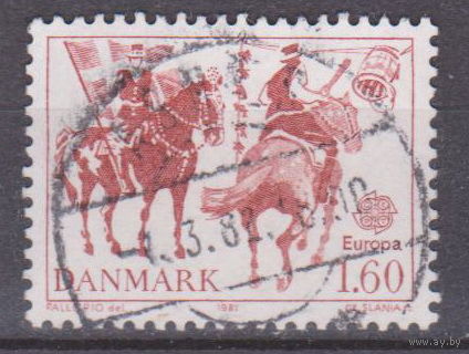 Лошади Всадники Фауна Флаг Фольклор Карнавал Дания 1981 год  лот 55