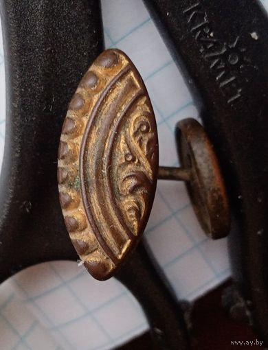 Запонка с остатками позолоты.Винтаж.