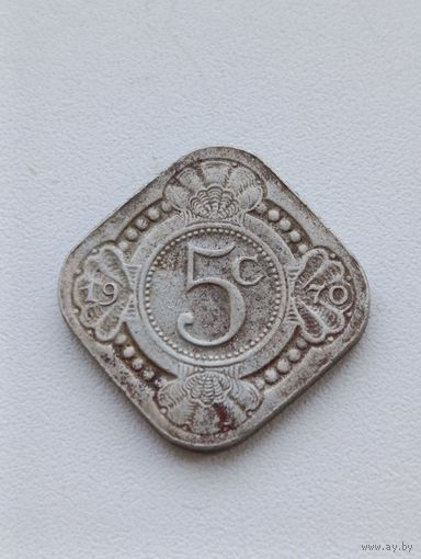 Нидерландские Антилы. 5 центов 1970 года.