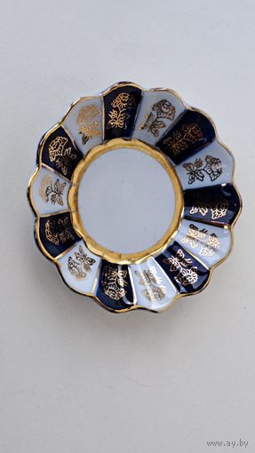 Блюдце / розетка 2 штуки фарфор кобальт золочение  Довбышский фарфоровый завод Украина УССР.